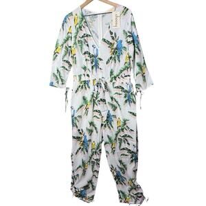 Choosy Tropical Print One Piece Jumpsuit Women’s Plus Size 16 NWT
